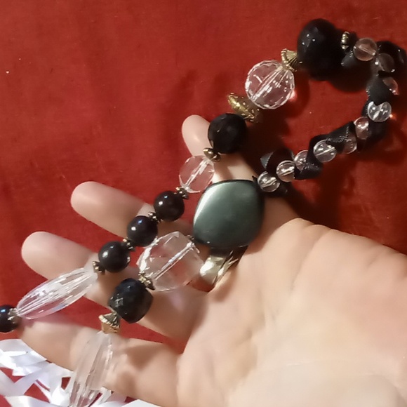 Two's company designer chunky beaded tie back necklace adjustable lengths - Picture 4 of 4